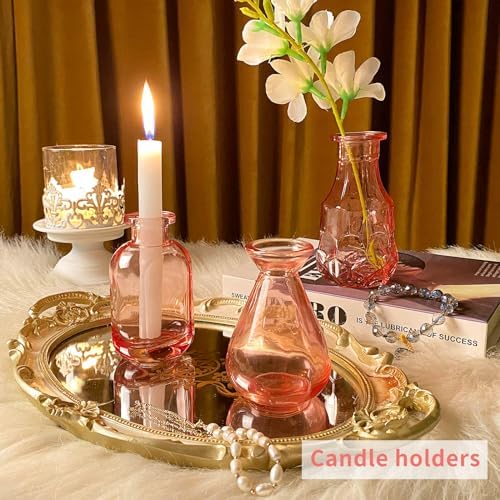 Glass Bud Vases in Bulk Set of 30 Pcs,Small Glass Vases for Flowers as Wedding Centerpieces for Tables,Clear Flower Vases Suitble for Wedding Decorations,Home Decor (Light Pink, 30 pcs) - Image 4