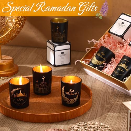 MTLEE 12 Pcs Ramadan Gifts Ramadan Mubarak Scented Candle Jar Eid Candles Eid Religious Novelty Candle Mubarak Home Muslim Islam Gifts Festival Decor(Black) - Image 4