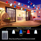 Hiboom 1 Pack 13 ft Red White Blue Shot Cup String Lights for 4th of July - Image 2