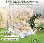 3 FT Eid Ramadan Moon Tree, Lighted Crescent Artificial Tree with LED Star String, Garden Decor Outdoor Lights,Islamic Decoration for Garden, Indoor, Home, Party Decor(Green) - Image 5