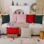 DFXSZ Christmas Tree Pillow Covers 18x18 Set of 2 Christmas Decor Pink Star - Image 6