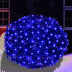 HISHINY LED Blue Christmas Net Lights Outdoor Christmas Decorations 5ftx5ft 100LED Green Wire,Connectable Outdoor Indoor Yard Mesh Shrub Net Lights String for Halloween Chritmas Party,Tree,Bush(Blue) by HISHINY