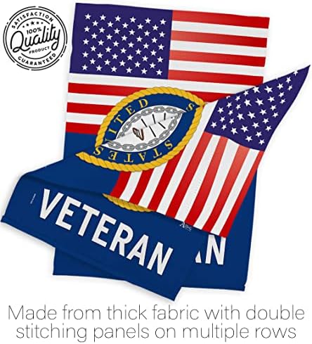US Navy Veteran Flag Stand Pole Set Armed Forces USN Seabee Decorations American Flags For Outside House Retire Official Rememberance Grave Decor For Cemetery Military Gift Made In USA 13 X 18.5 - Image 7