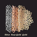 12 PCS Decorative Placemats Vinyl Hollow Table Mats Non-Slip Heat Insulation Dinner Mat Metallic Philopack(Rose Gold-12) - Image 4