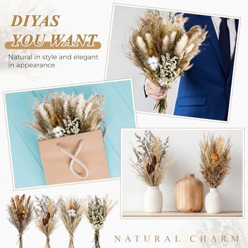 Layhit 8 Pack Large Size Boho Dried Flowers 15-17 Inch, Classic - Image 3