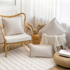 YEENAASY Throw Pillow Covers 16x16 Boho Striped Pillow Cases with Tassel - Image 4