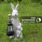 Solar Garden Statues Bunny Decor with LED Lights Home Decorations Outdoor Garden Rabbit Statue for Patio, Balcony, Yard, Lawn Ornament - Unique Housewarming Birthday Gifts for Women - Image 3