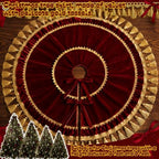 Roowest 48 Inch Burgundy Christmas Tree Skirt Velvet,Vintage Round - Image 4