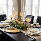 Gold, Set of 4 Crystal Candle Holders Set (11.4" & 8.8") - Image 7