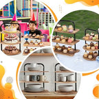 2 Pack Wooden Cupcake Stand 3 Tier Large Dessert Table Display Set Cupcake Tower Tiered Tray Stand Serving Tray for Wedding Birthday Graduation Tea Party Farmhouse Vendor (Classic) - Image 5