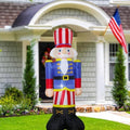 Patriotic Inflatables Independence Day 4th of July Nutcracker Solider Blow Up Holidays Party Front Door Garden Yard Lawn Decor Lighted Decoration (5Ft Patriotic Nutcracker) by FARONZE