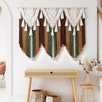 Large Macrame Wall Hanging Boho Brown Tassel Woven Tapestry Wall Art Decor - Image 7