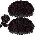 Auihiay 60Pcs Black Artificial Roses, Faux Halloween Flowers, Balck Roses by Auihiay