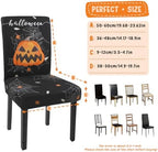 Halloween Chair Covers Set of 6 Pumpkin Ghost Spider Parsons Slipcovers - Image 3