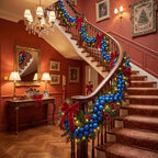 Silipull 5 Pcs 2.3 ft Large Christmas Ball Garland Ornaments, Blue - Image 6