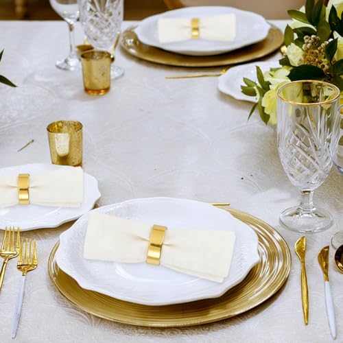 Gold Napkin Rings Set of 100, Metal Semicircle Napkin Holders Buckles for Dinner Wedding Parties Holiday Table Decoration, Kitchen Restaurant Modern Serviette Ring Holders - Image 4