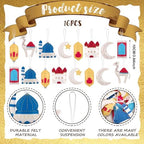 HunnmingRe 16 Pcs Ramadan Tree Ornaments 3D Felt Eid Mubarak Hanging Ornaments Ramadan Islamic Moon Star Castle Lantern Decorations for Holiday Party Door Home Wall Mantel Arts Crafts Gifts - Image 2