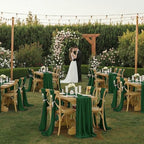 MDS Pack of 10 | Hunter Green | 14ft Chiffon Table Runner 29x170 Inches Long Romantic Rustic Sheer Gauze Runner for Wedding Bridal Shower Birthday Banquets Engagement Spring Easter Boho Decorations - Image 2
