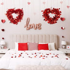 Suzile 12 Pcs Valentine Wreaths for Front Door Valentine's Day Red Heart Wreaths Decorations Tinsel Garlands with Foil Hearts Love Hanging Home Decoration - Image 5