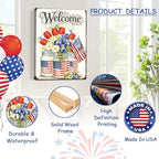 HomeifHue July 4th Patriotic Canvas Wall Art 4th of July USA Decorations American Flag Painting Picture Patriotic Floral Mason Jar USA Flag Poster Independence Day Home Decor(F1 24x36in) - Image 4