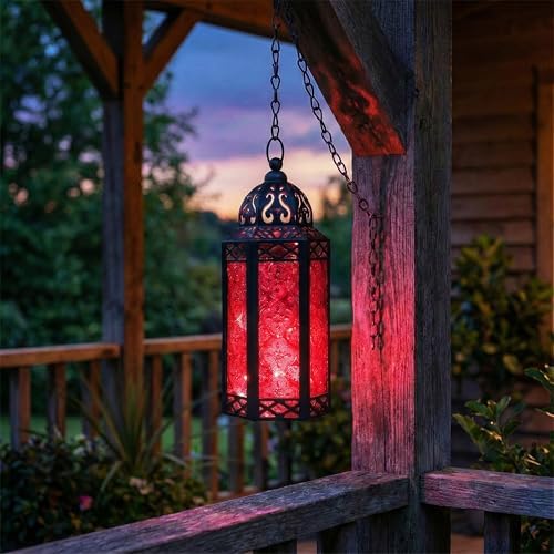 Vela Lanterns Decorative Indoor Red Fairy Light Candle Holder, M, 2-Pack - Image 7