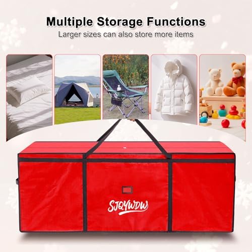 Extra Large Christmas Tree Storage Bag 12 ft for Xmas Trees - Red - Image 7
