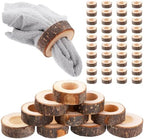 50 Pcs Wooden Bark Napkin Ring 1.18 Inch Handcrafted Wooden Napkin Holder Decorative Round Shaped Holders with Bark Edge Natural Design for Table Dining Parties Special Occasions Kitchen & Home Decor by Unknown