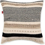 · REDEARTH · Boho Textured Handwoven Throw Pillow Cases Chevron Maze Black - Image 3