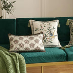 ISAENNE Vintage Linen Rectangle Throw Pillow Cover,Set of 2,20"x12"-Brune D - Image 2