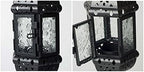 2PCS Moroccan Decorative Candle Lantern Metal Hanging Tealight Candlestick Holder Glass Indoor Outdoor LED Flameless Candle Holder 13.8 inches Chain (Black) - Image 4