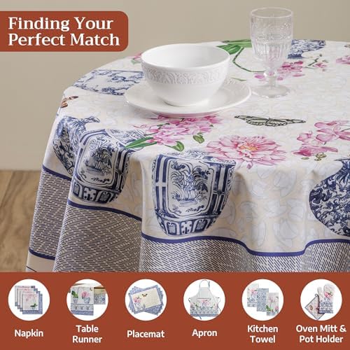 Maison d' Hermine Table Cloth Round Table Reusable 100% Cotton 63" Diameter - Image 4