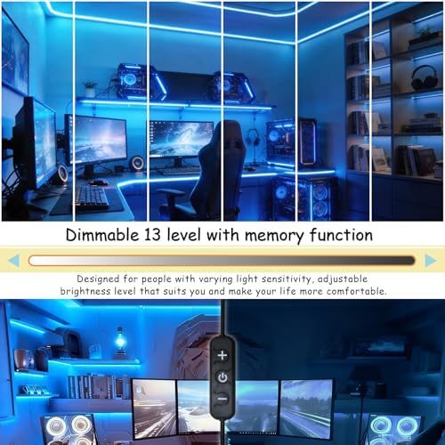 Blue 50 Feet Led Lights Strip Indoor Rope Lights Easy DIY Cuttable Strip Lights for Fish Tank Bar Room Bathroom Living Room Kitchen Ceiling Wall Vanity Mirror Decor - Image 4