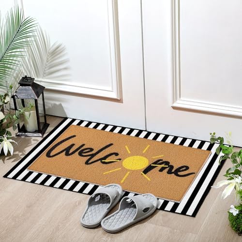 Tinideya 2 Pcs Sunshine Layered Doormat Set for Front Door Decor - Image 3