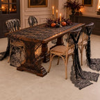 6 PCS Black Lace Table Runner 30x120 Inch Vintage Halloween Party Decor - Image 3