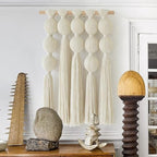 Macrame Wall Hanging Geometric Yarn Spheres Cotton Tassel Art 15.7"W*19.6"L - Image 4