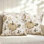 Fall Pumpkin Pillow Covers Set of 2,20x20 Inch,Beige by VigorSpring