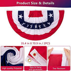 3 x 6 FT 4th of July Decorations, 2 PCS Patriotic USA Pleated Fan Flags, Large American Bunting Flag Banner 250th Anniversary Half Fan Flags for Independence Day Memorial Day Outdoor Home Decor - Image 2