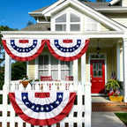 6 Pack 3x6 Ft USA Patriotic Pleated Fan Flag, American Bunting Half Fan Banner for Outdoor Decor, Red White and Blue Decorations for 4th of July, Memorial Day, Independence Day - Image 5