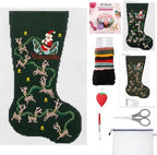 Janinka 21 Pcs Christmas Stocking Santa's 18 Mesh Needlepoint Canvas Kit by Janinka