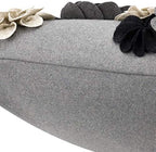KINGROSE Vintage 3D Flower Lumbar Throw Pillow Cover, 12X20 Inch, Grey - Image 4
