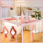 Remagr 12 Pcs Gradient Pink Cheesecloth Gauze Table Runners - Image 6