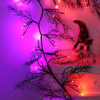 9Ft Lighted Halloween Garland Decorations Indoor, 66 LED Orange & Purple Lights Willow Vine Twig Black Halloween Garland with 8 Mode & Timer, Battery Operated Halloween Decor for Mantel Fireplace Home - Image 5