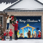 Garage Door Christmas Cover 7x8: Single Garage Nativity Scene Decorations with Bar Magnets & Ropes, Holiday Garage Door Banner Decorative Xmas, Party Wall Backdrop Indoor Outdoor - Image 5