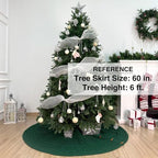 60-Inch Cable Sweater Knit Christmas Tree Skirt with Wooden Toggles, Forest Green - Image 3