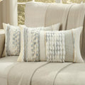 FUTEI 2 Pack Tufted Throw Pillow Covers Covers 30x50 cm,Grey Blue+White by FUTEI