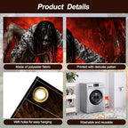 Gothic Horror Ghost Garage Door Banner 7x16ft, Bloody Zombie Girl Crawling Outdoor Decoration, Haunted House Secret Room Chain Double Garage Door Cover Tapestry Mural for House Front Holiday Decor - Image 4