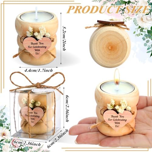 MTLEE 16 Pack Wooden Tealight Candle Holder Kit Guest Gifts, Boho - Image 2