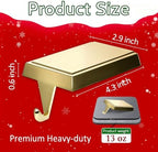 4-Pack Christmas Stocking Holders for Mantel, Weighted Metal Hooks, Gold - Image 4