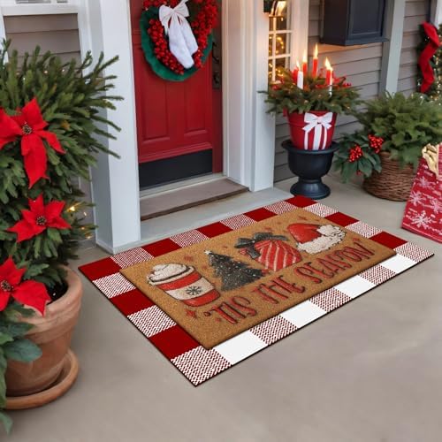 Tinideya 2 Pcs Christmas Layered Doormat Set for Front Doors - Image 6