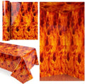 Tegeme 100Ft x 54 in Fire Flames Tablecloth Roll Firefighter Wall Backdrop by Tegeme